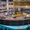 Highly reflective, silvery surface, finished mirror for the Vera C. Rubin Observatory's telescope